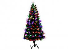 Umělý vánoční stromek CM20550, z PVC, 210 cm, 275 LED, větve z optických vláken a hvězdnou dekorací