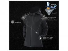Dámská bunda GM21901008BK-M, nepromokavá, větruodolná, pláštěnka s kapucí a manžetou na suchý zip, M, černá