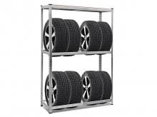 Regál na pneumatiky TL33083, na 8 pneumatik, MDF deska, nastavitelný, 795 kg, 180 x 120 x 40 cm