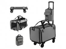 Cestovní taška PV10093GR, na přepravu domácích mazlíčků, s koly, s teleskopickou rukojetí, šedá