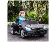 Dětské elektrické autíčko 370-222V90BK, s LED světlomety, bezpečnostní pás, klakson, hudba, 3-5 km/h, černé, 107 x 62,5 x 44 cm