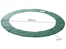 Kryt okraje trampolíny B3-0053, ochranná síť proti počasí, průměr 244 cm, zelená