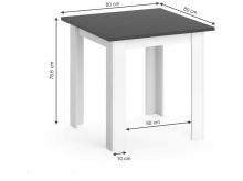 Jídelní stůl Karlos, antracit/bílá, dřevěný, 80 x 80 cm