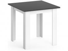 Jídelní stůl Karlos, antracit/bílá, dřevěný, 80 x 80 cm