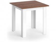 Jídelní stůl Karlos, ořech/bílá, dřevěný, 80 x 80 cm