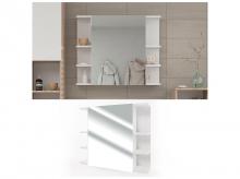 Koupelnová zrcadlová skříňka Fynn, závěsné zrcadlo, bílé, 80 x 64 cm