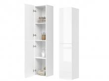 Koupelnová skříňka Izan, bílá, vysoký lesk, dřevěná, 36,6 x 171,6 cm