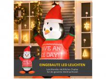Vánoční dekorace 844-412V90, nafukovací tučňák, se světly, automatické nafouknutí, odolný, 112 x 93 x 188 cm