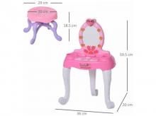 Dětský toaletní stolek 350-050, s taburetem, kosmetické zrcátko, růžový, 36 x 20 x 59,5 cm