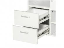 Kancelářská skříň 02-0628, kartotéka, pojízdná, se 2 zásuvkami, dřevotříska, bílá, 60 x 65 x 35 cm